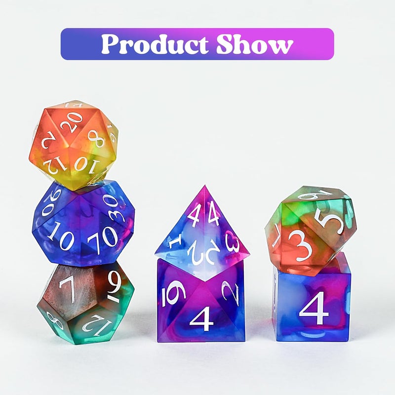 KISREL Dice Resin Molds, DND Dice Set and Organizer Box Epoxy Resin Mold with 7 Standard Stereoscopic Dice Cavities, Silicone Molds for Resin, DND Dice Set Making Kit, Table Board Game - Image 5